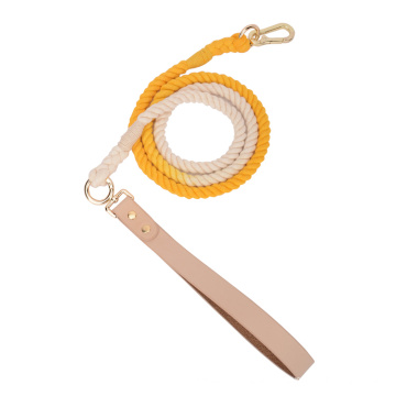 Custom Leather Gradient Pet Dog Cotton Rope